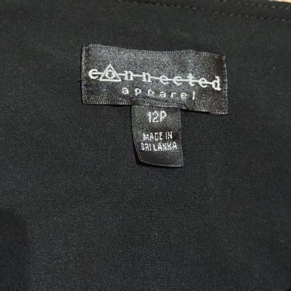 Connected Apparel Sleeveless Black Dress with Front Collar Detail Sz 12P - Picture 7 of 8